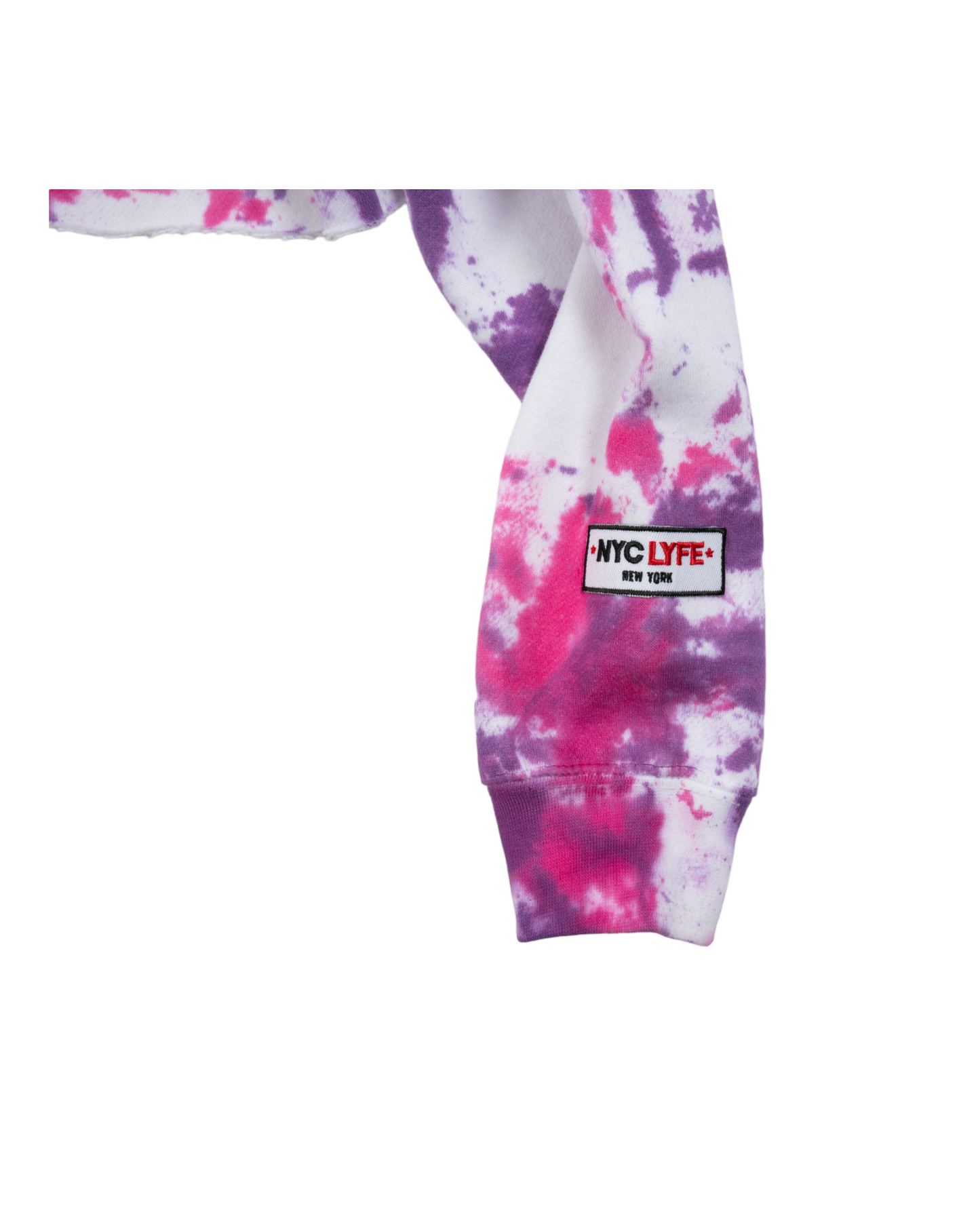ADDICTED TO SOCIAL MEDIA CROPPED TIE DYE (PURPLE) HOODIE