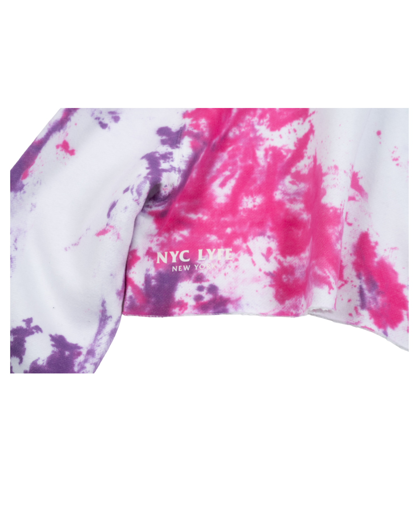 ADDICTED TO SOCIAL MEDIA CROPPED TIE DYE (PURPLE) HOODIE