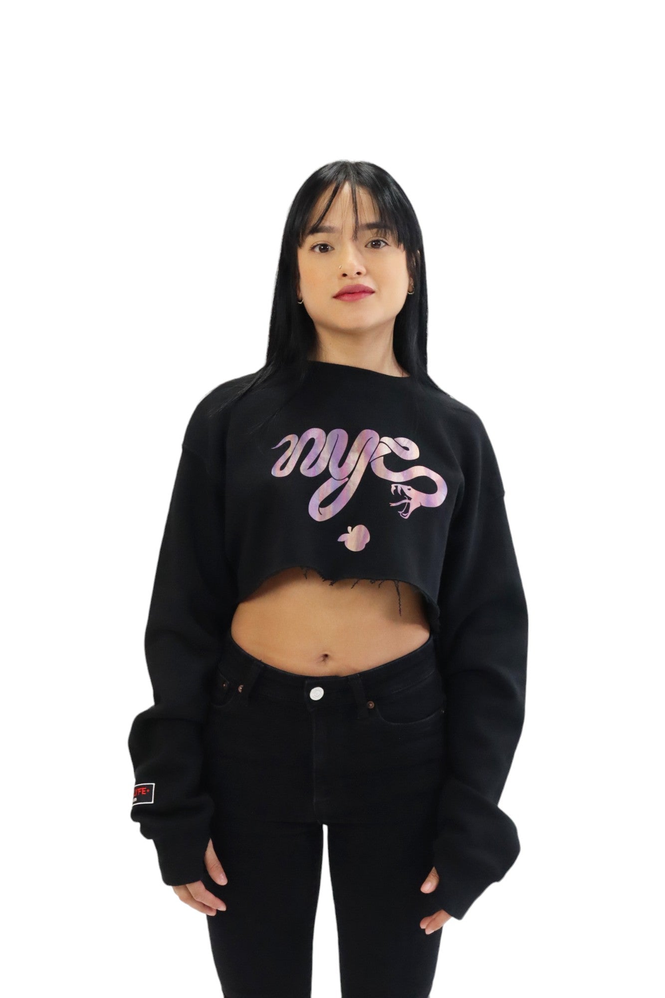 NYC SNAKE (FORBIDDEN) APPLE CROPPED SWEATSHIRT