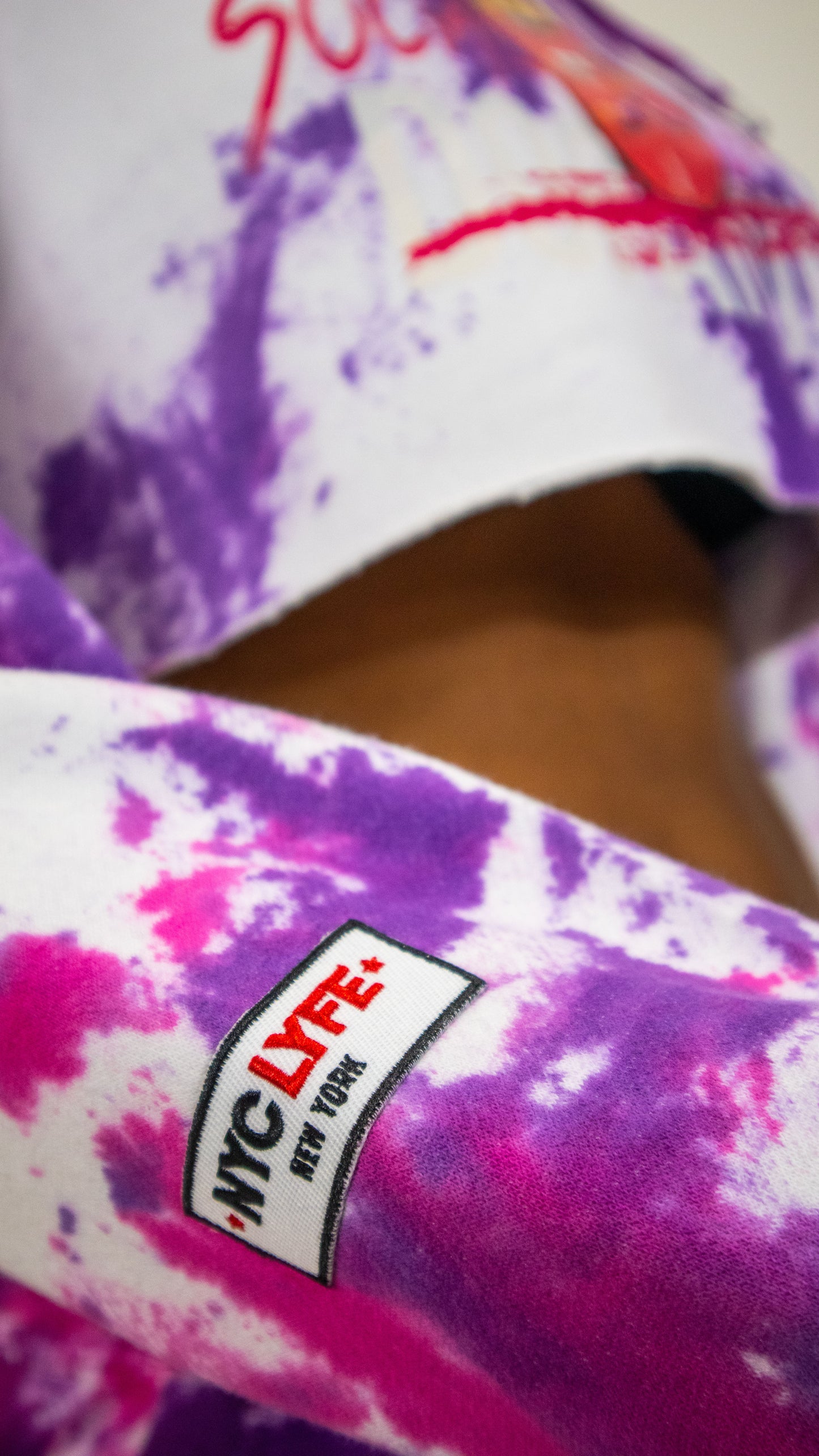 ADDICTED TO SOCIAL MEDIA CROPPED TIE DYE (PURPLE) HOODIE