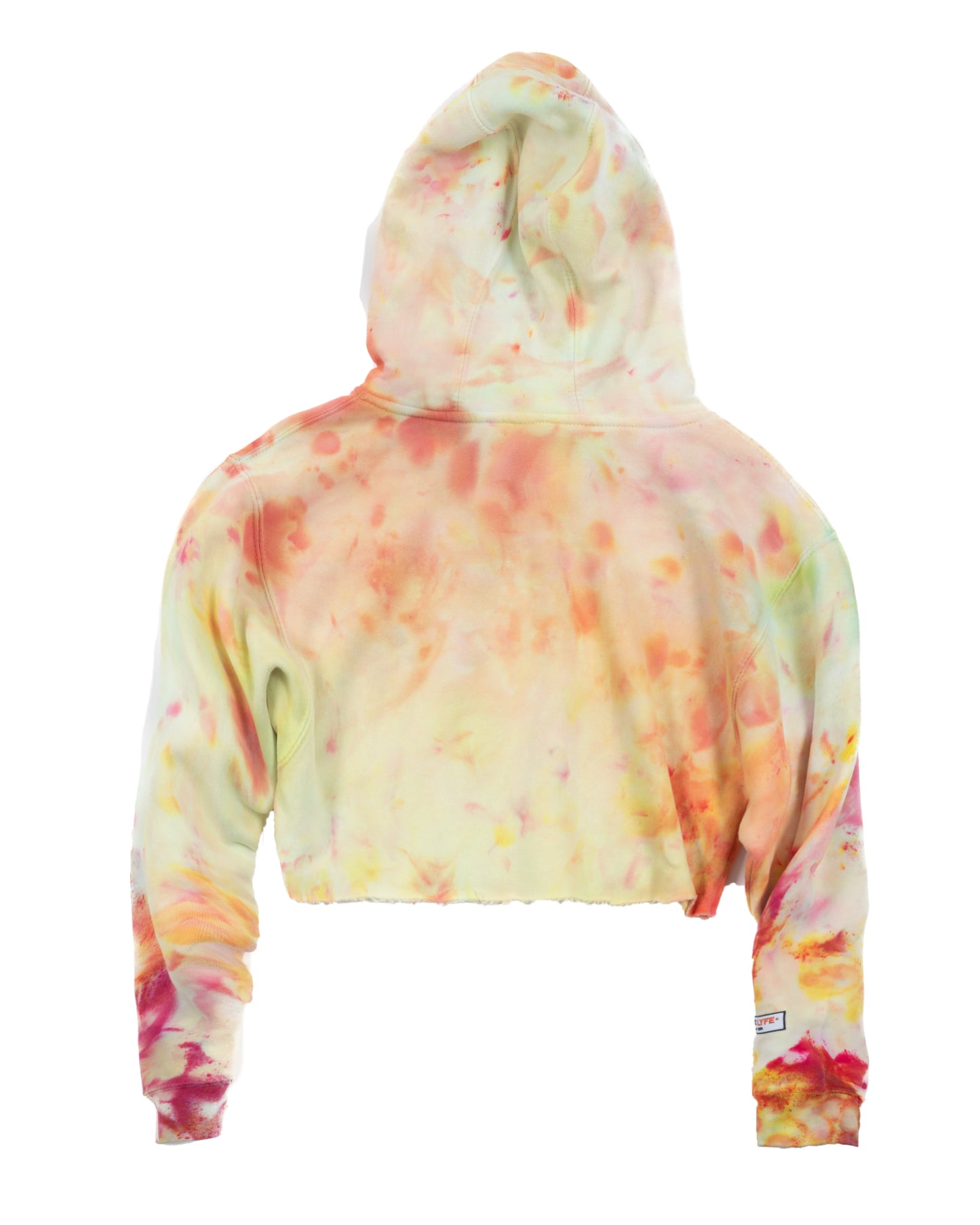 ADDICTED TO SOCIAL MEDIA CROPPED TIE DYE (ORANGE) HOODIE
