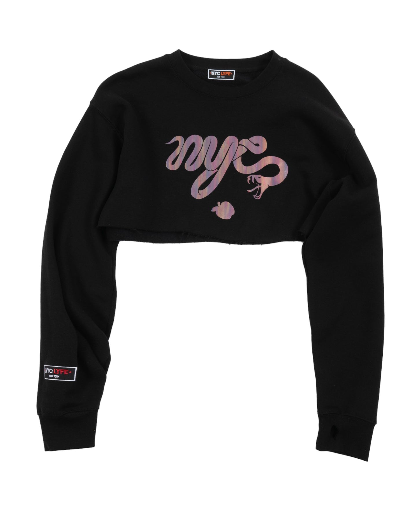 NYC SNAKE (FORBIDDEN) APPLE CROPPED SWEATSHIRT