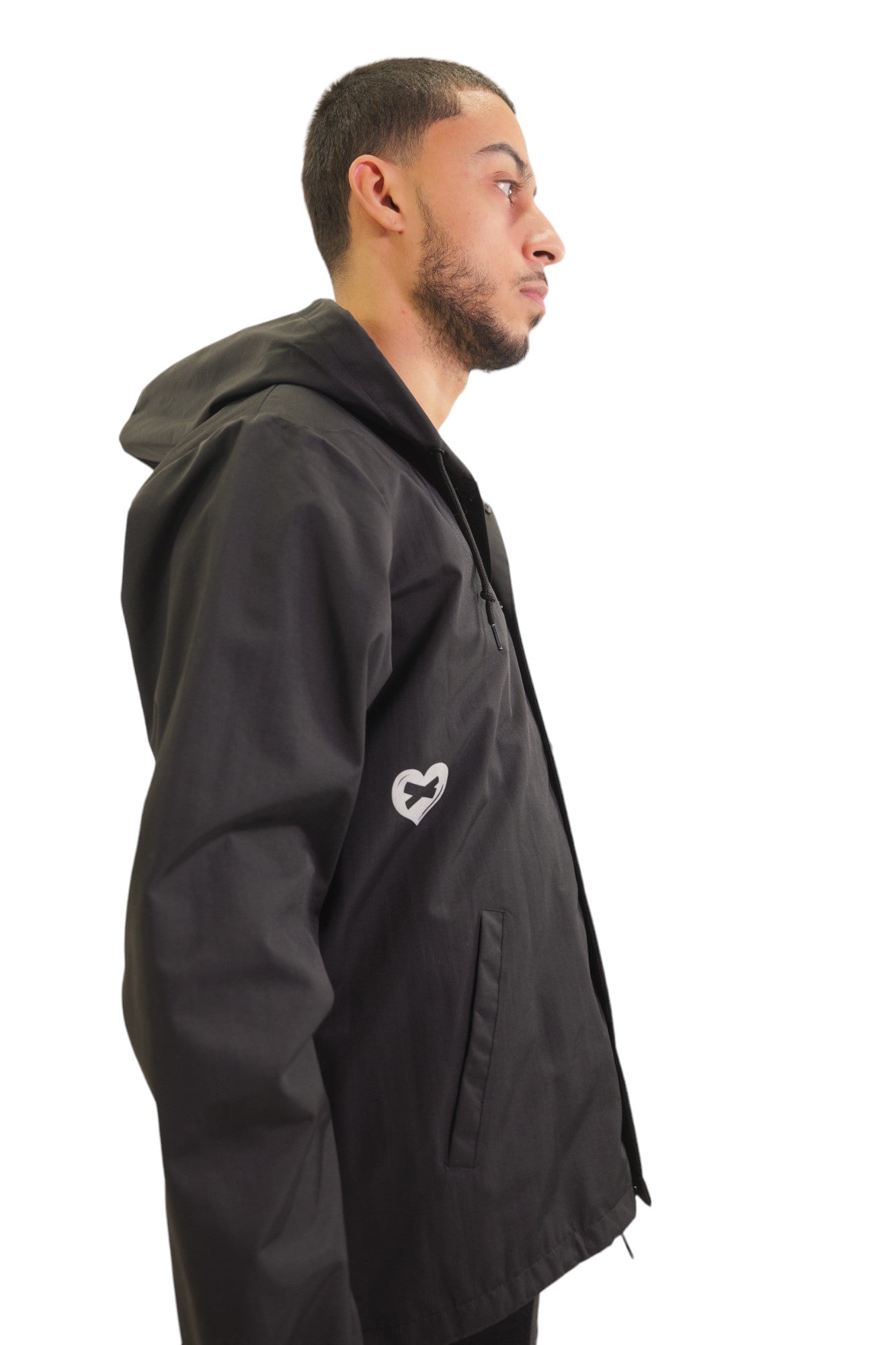 WILL HATE OVERCOME LOVE? RAIN JACKET