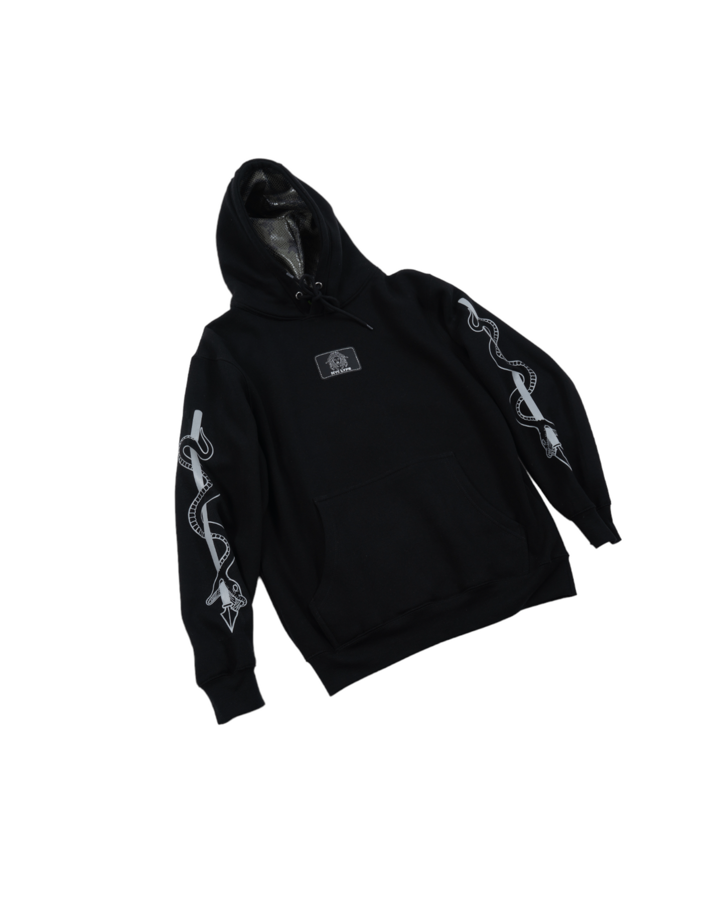 MONADUSA SNAKE SKIN HOOD (BLACK) HOODIE