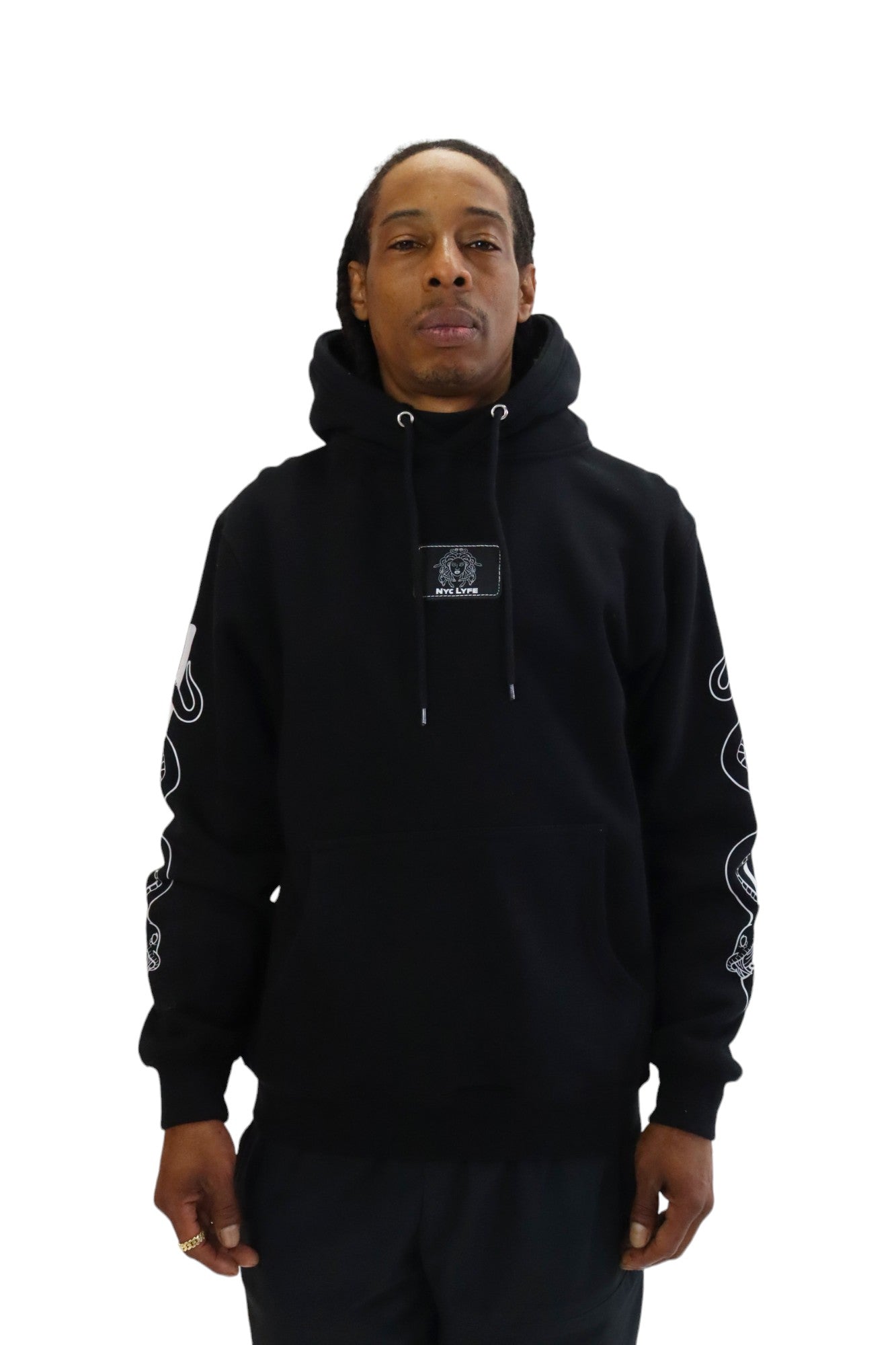 MONADUSA SNAKE SKIN HOOD (BLACK) HOODIE