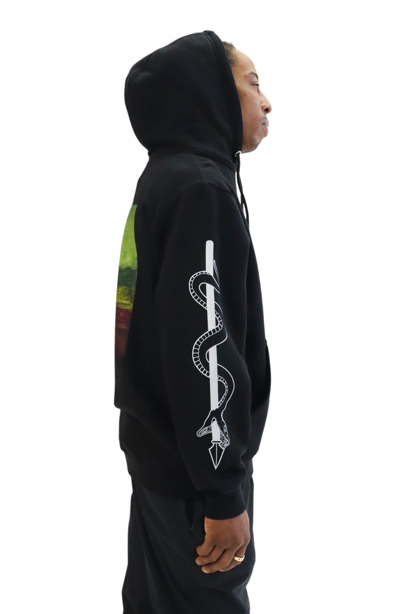 MONADUSA SNAKE SKIN HOOD (BLACK) HOODIE