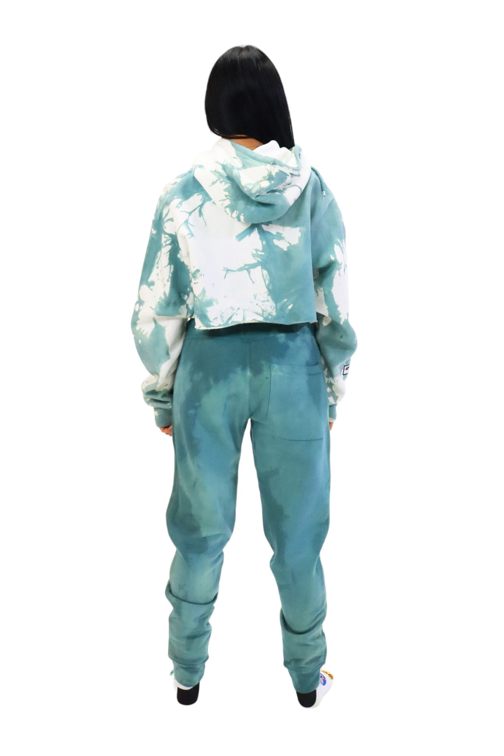 I LOVE NEW YORK, NY TIE DYED CROPPED HOODIE