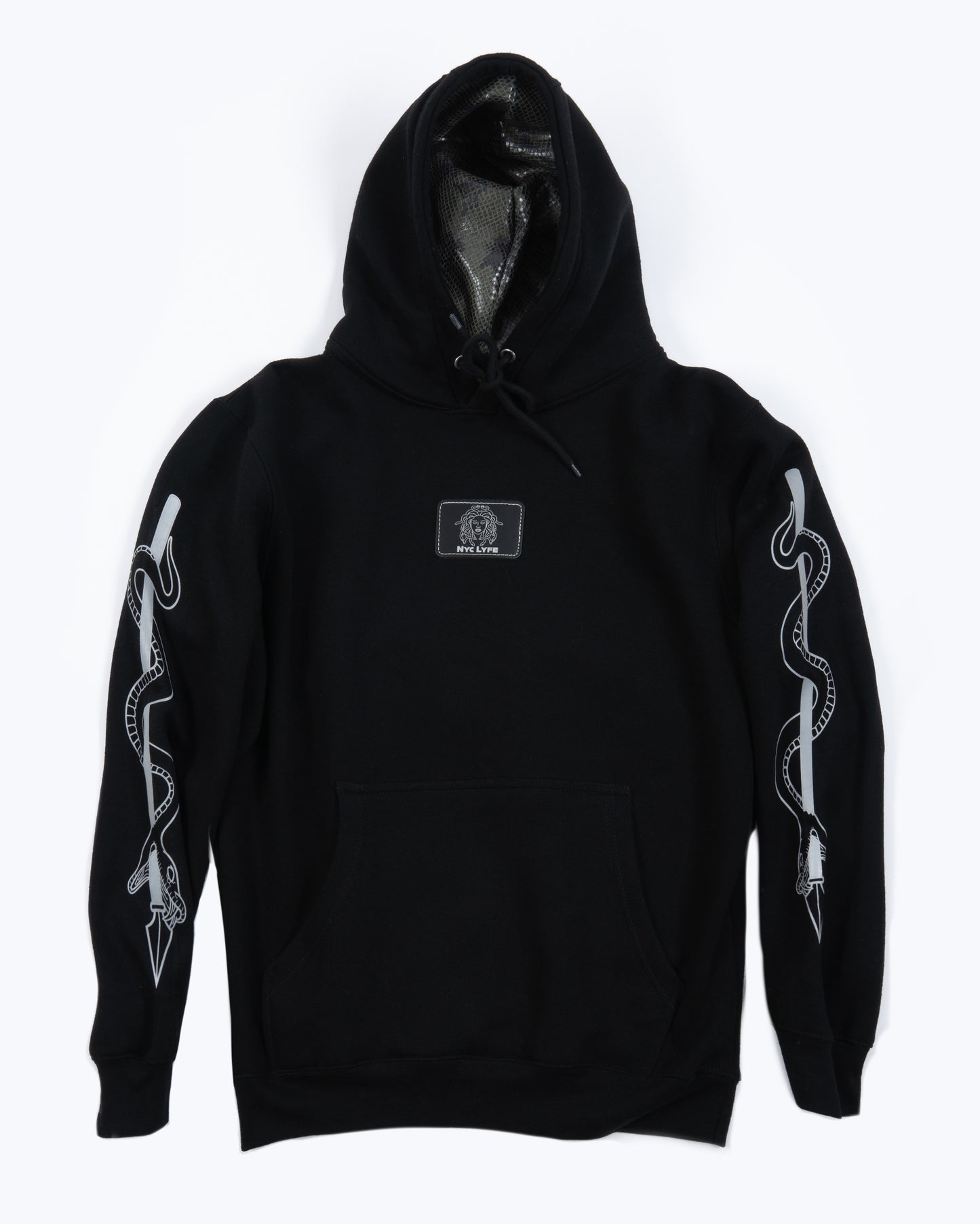 MONADUSA SNAKE SKIN HOOD (BLACK) HOODIE