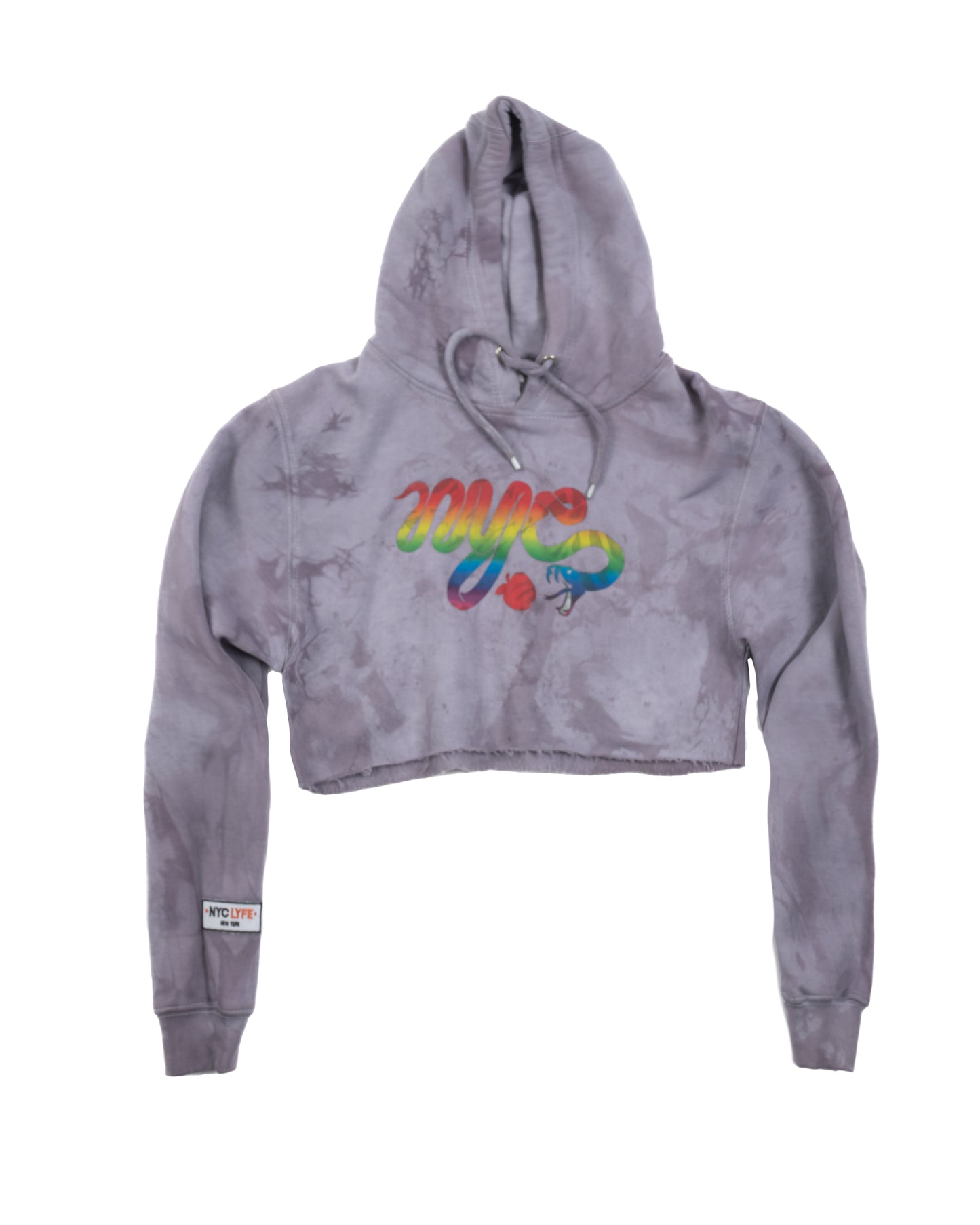 NYC RAINBOW SNAKE (FORBIDDEN) APPLE CROPPED HOODIE