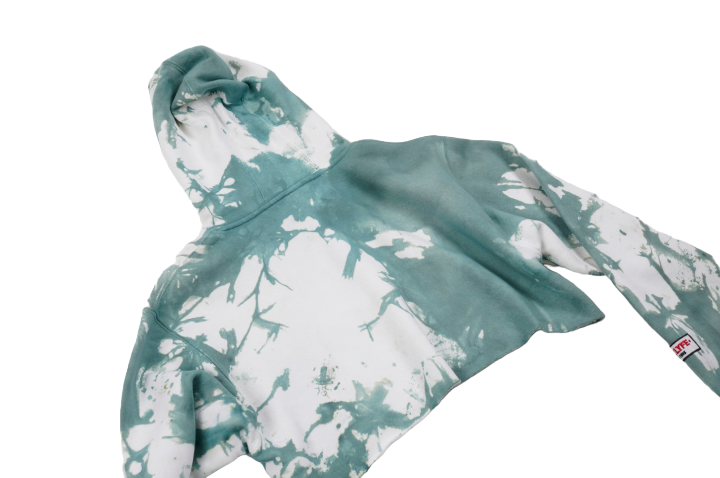 I LOVE NEW YORK, NY TIE DYED CROPPED HOODIE